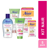 Cremas Depilatorias Nair Kit Corporal Tiras Faciales Gratis