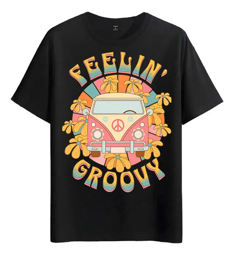 Tshirt Muscle Freaks Hippie Van Estilo Vintage Groovy Vibe