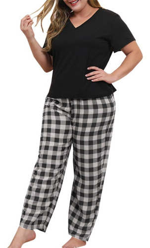 Conjunto De Pijama De Talla Grande Para Mujer De 2 Piezas