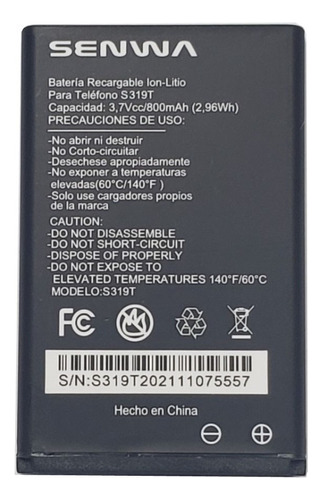 Pila Bateria Para Tel Senwa Fusion S319t
