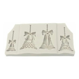 Molde Silicona Campanas  Navidad X4 Fondant - Porcelanicron