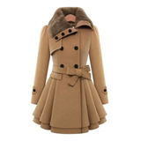 Abrigo Largo De Lana Duffle Coat Trench Mujer Aa1 Mujer