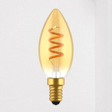 Lámpara Filamento Gold Led Dorada 2.5 Watts Vela E14 Candil