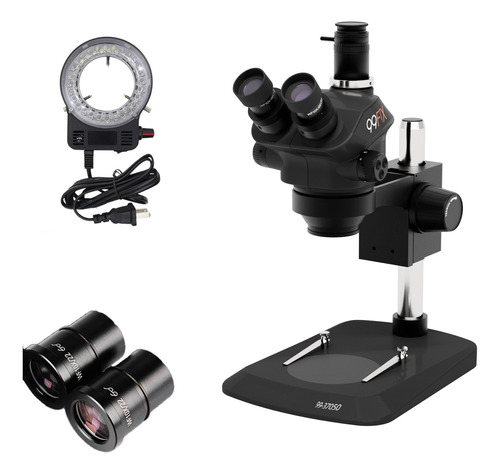 Microscópio Trinocular Simul-focal 37050 7x-50x +lâmpada Led