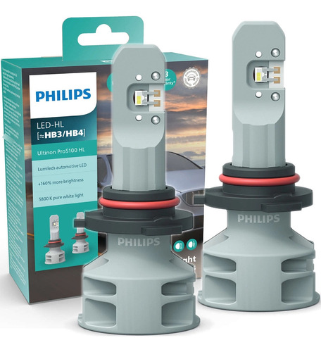 Kit Lampada Led Hb4 Hb3 Philips Ultinon 12v 6200k 160% + Luz