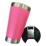 Kit Com 10 Copo Térmico Inox Rosa Pink Tampa Abridor Atacado