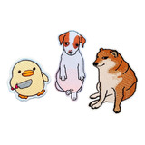 Pack Parches Bordado Meme Cheems Pollito Perrito Panzón