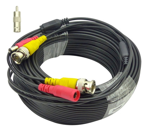 Cable Para Camara De Vigilancia, 30 Metros Bnc+ Dc. En Bolsa