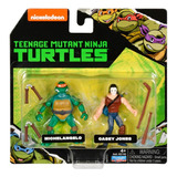 Muñeco Tortugas Ninja Michelangelo & Casey Jones Pack X2 6cm