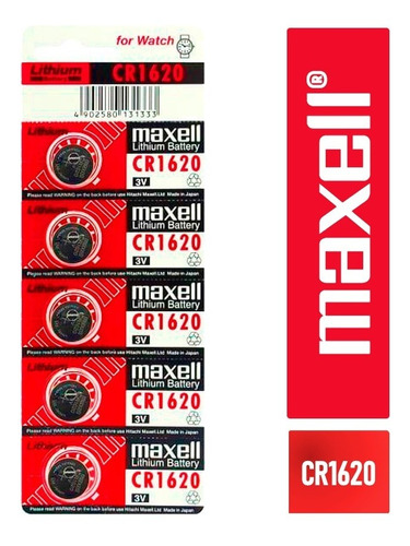 Tira 5 Pilas  Cr1620 Tipo Botón Japonesa /maxell 