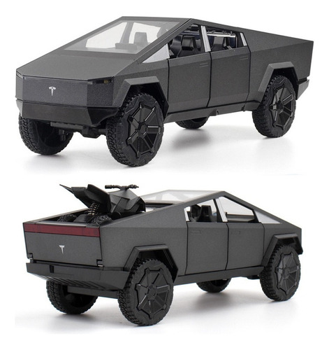 Tesla Cybertruck Moto Miniatura Metal Car Con Luz Y Sonido