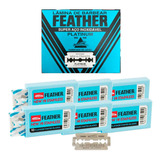 Kit Feather Para Barbeiro Lâminas Profissional 3 Cartelas