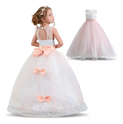 Vestido De Fiesta Bordado Para Niña, Vestido De Princesa Par