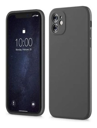 Carcasa Full Silicona Cubre Cámaras Para iPhone 11  (2 Cámaras) - Color Gris Oscuro