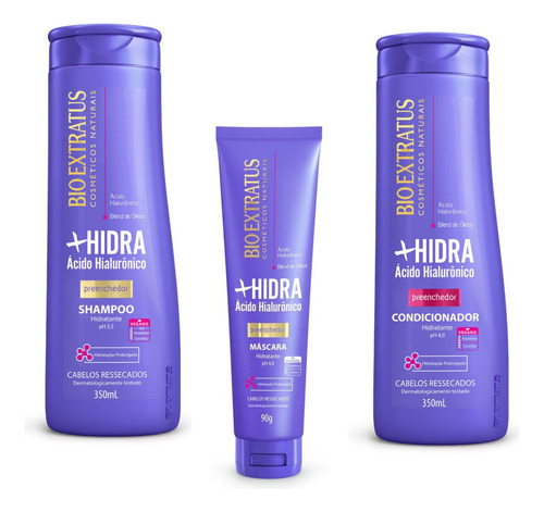  Kit +hidra Para Cabelos Ressecados 3 Produtos Bio Extratus