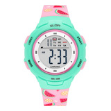 Reloj Infantil Slop Para Niña Sw8217lk19 Print Sandias Color De La Correa Verde