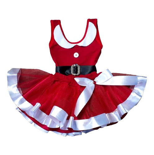 Conjunto Infantil Natal Natalino Com Saia De Tule