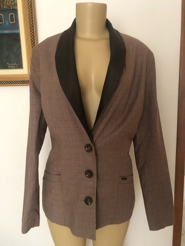 Blazer Equus Marrom Social Forrado Algodão Feminino M