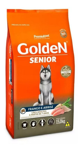 Ração P/cachorro Sênior Frango E Arroz 15kg Golden