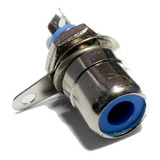 Conector Rca Hembra Plateada Chasis Panel Ficha Azul X 10 U