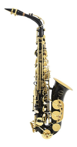 Amw Custom Saxofone Alto Preto Onix Chaves Douradas + Estojo