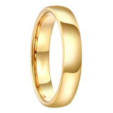 Aliança Tungstênio Casamento 4mm Tradicional Banho Ouro 24k 