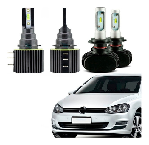 Kit Lâmpadas Led 9200lm Golf Mk7 Tsi Alto Drl Milha 13~19