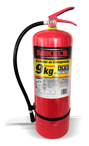 Extintor Emergencia Recargable Soporte 9 Kilos Abc Mikels