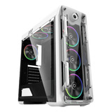 Gabinete Gamer Branco Atx Pc Top Com 3 Fan Rgb Acrilico 