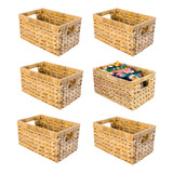 M4decor Juego De 6 Cestas De Almacenamiento De Mimbre, Cesta