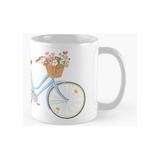 Taza Bicicleta De Mujer Con Flores En La Cesta Calidad Premi