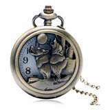 Reloj De Bolsillo Lobos | Reloj Estilo Antiguo Quartz