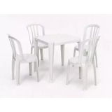 Conjunto De Mesas E 4 Cadeiras De Plastico Rei Do Plástico