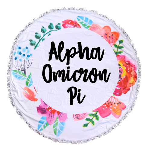 Sorority Shop Alpha Omicron Pi - Toalla De Playa Redonda Con