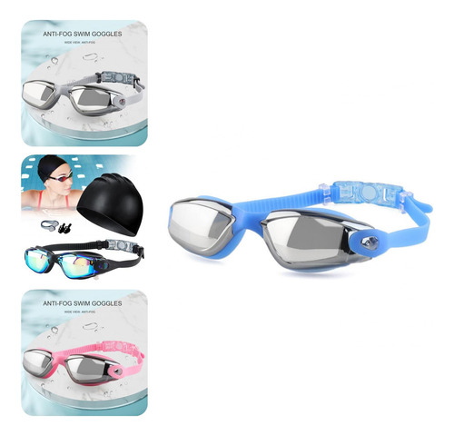 Set De Gafas De Natación Con Vista Lateral Y Retapones Para