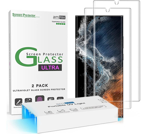 Vidrio Templado Curvo Para Galaxy S22 Ultra Gel Uv (2 Uni)