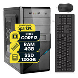 Computador Sparkpc Core I3 4ª 4gb Ssd 120gb Teclado E Mouse