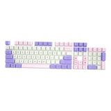 108 Teclas Do Teclado Mecânico Keycaps Rosa E Roxo À Prova