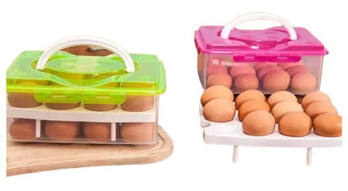 Organizador De Huevos Con Dos Niveles Contenedor De Huevos 