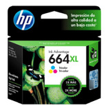 Tinta Hp 664 Xl Original Tricolor F6v30al