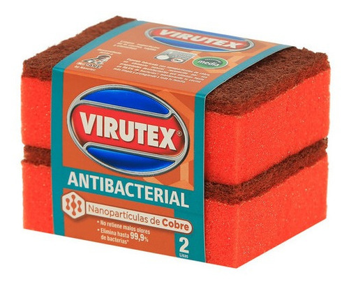 Esponja X2 Antibacterial Con Nanopartículas De Cobre Virutex