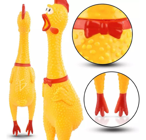 Pollo Chillon De Juguete Para Perros Mascotas Mediano 16cm