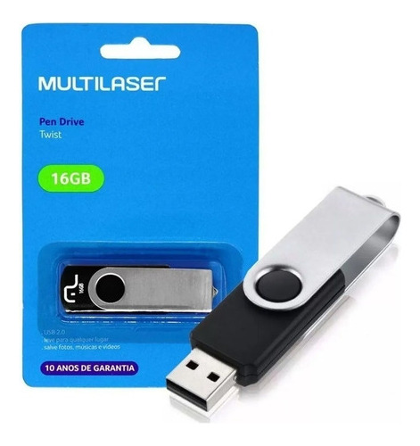 Pendrive 16gb Multilaser Pd588 Usb 2.0 Original