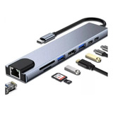 Tipo C Hub 8 En 1 Usb C Al Adaptador Hdmi Con Ethernet