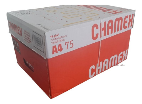 Papel Ofício A4 Folha Sulfite Chamex 75g Pacote 5000 Folhas