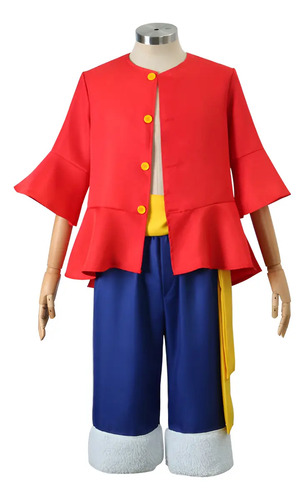 Disfraz De Luffy Para Niños De Una Pieza Con Camisa, Pantalones Y Cinturón, Para Cosplay, Halloween