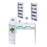 Mesa Para Manicure Em L Completa + 2 Porta Esmaltes Oferta  