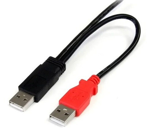 Cable De 1.8m Usb Para Hdd 2x Usb A 1x Usb Mini B Macho /v Color Negro