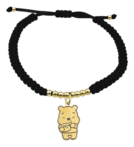 Pulsera Bolitas Winnie Phoo Plata 925 Baño Oro 24k N