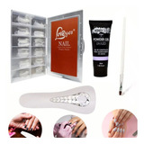 Kit Moldes +mini Cabine Uv +pincel Para Alongamento De Unhas